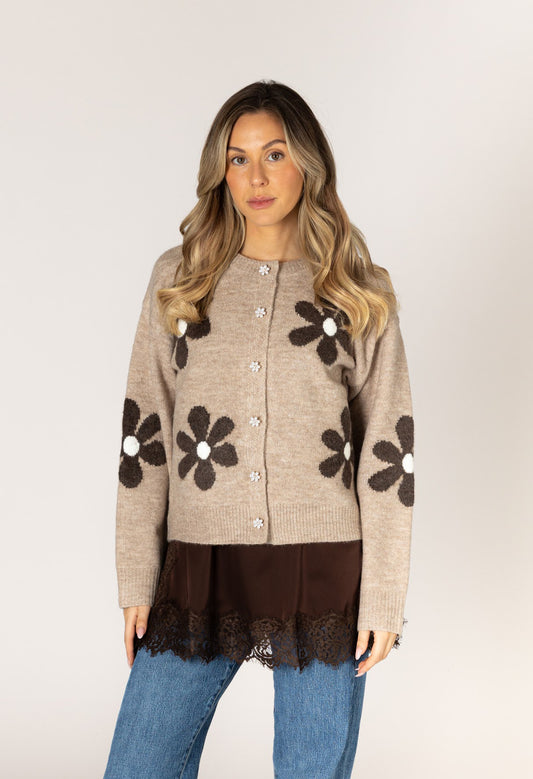 Jorgie Novelty Flower Cardigan