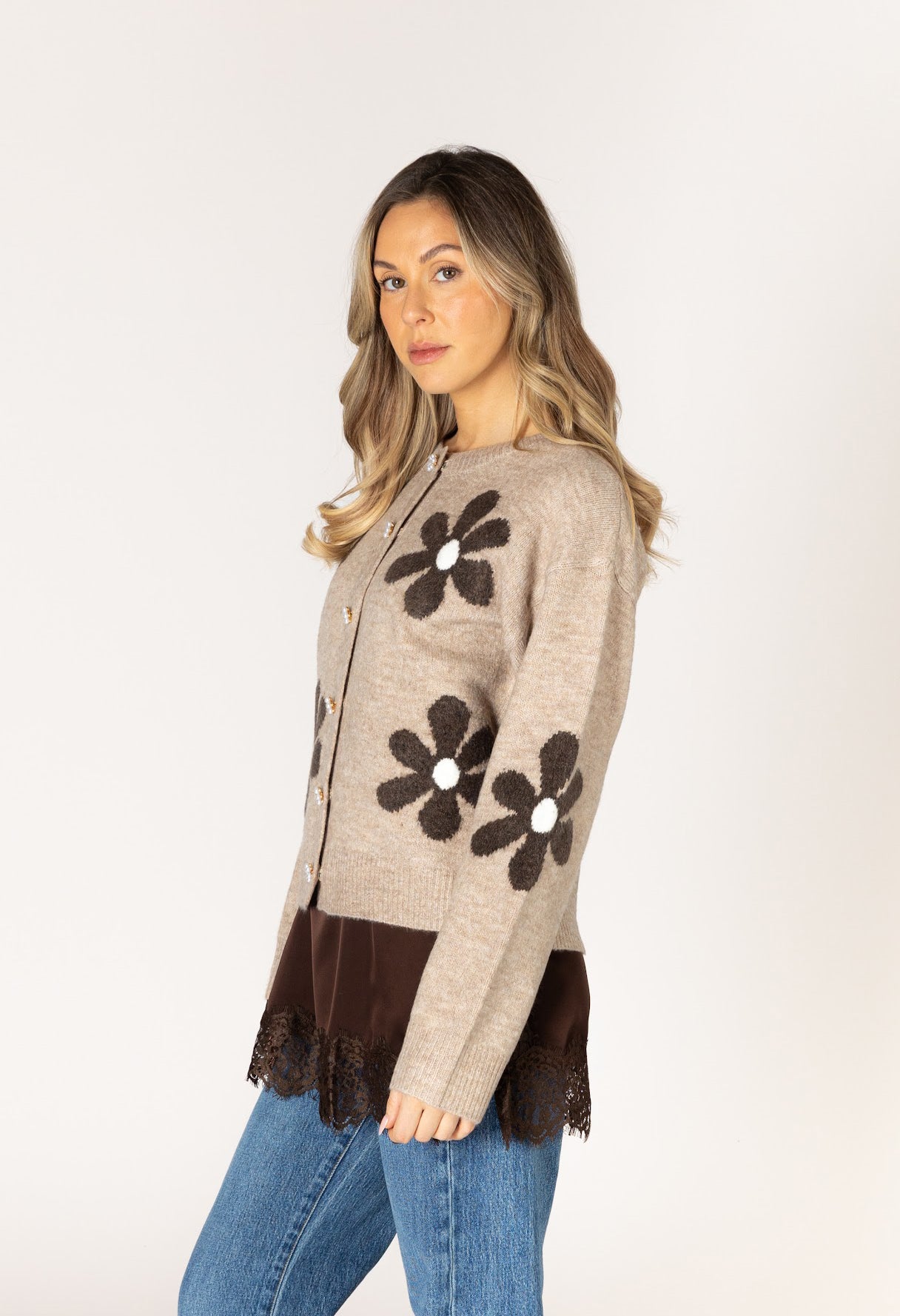 Jorgie Novelty Flower Cardigan