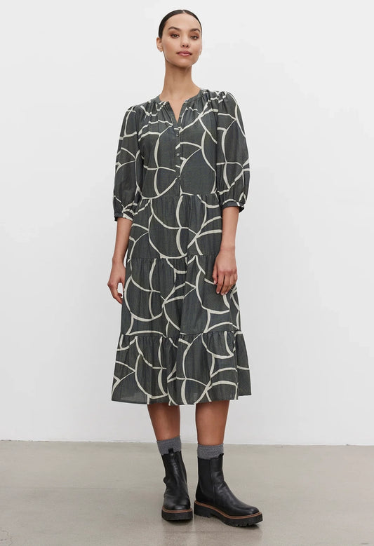 Johanna Printed Silk Cotton Voile Dress