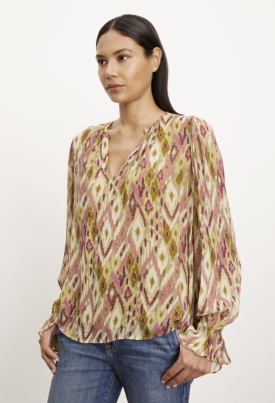 Kathy Viscose Georgette Long Sleeve Top