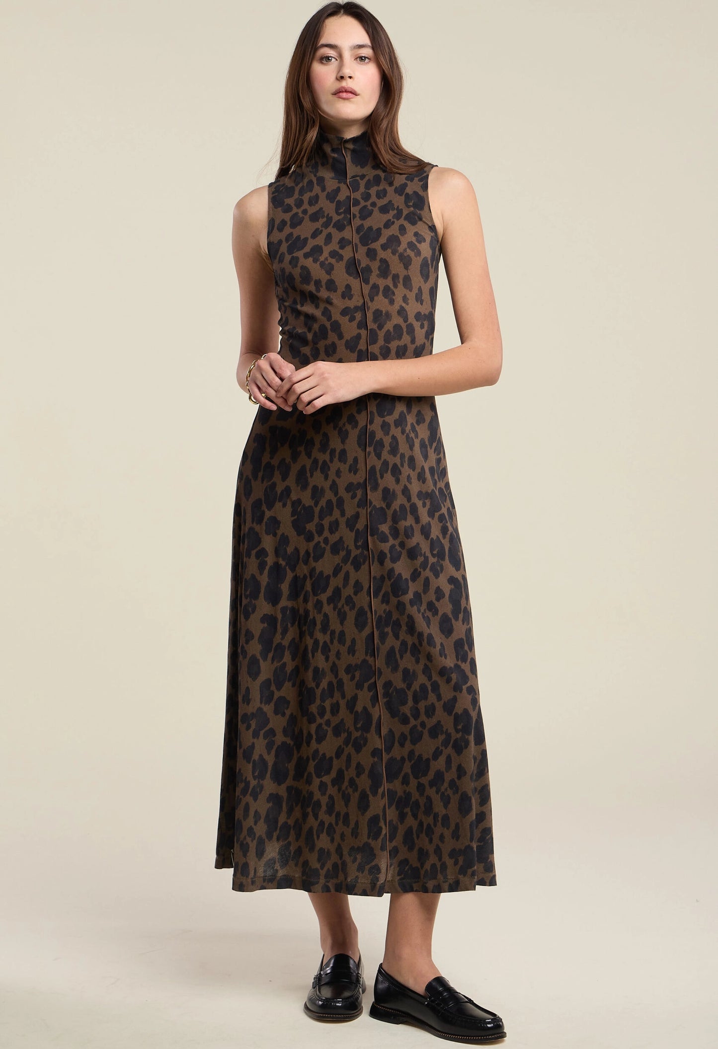 Kelestine Jersey Leopard Print Dress