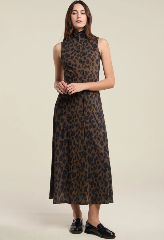 Kelestine Jersey Leopard Print Dress