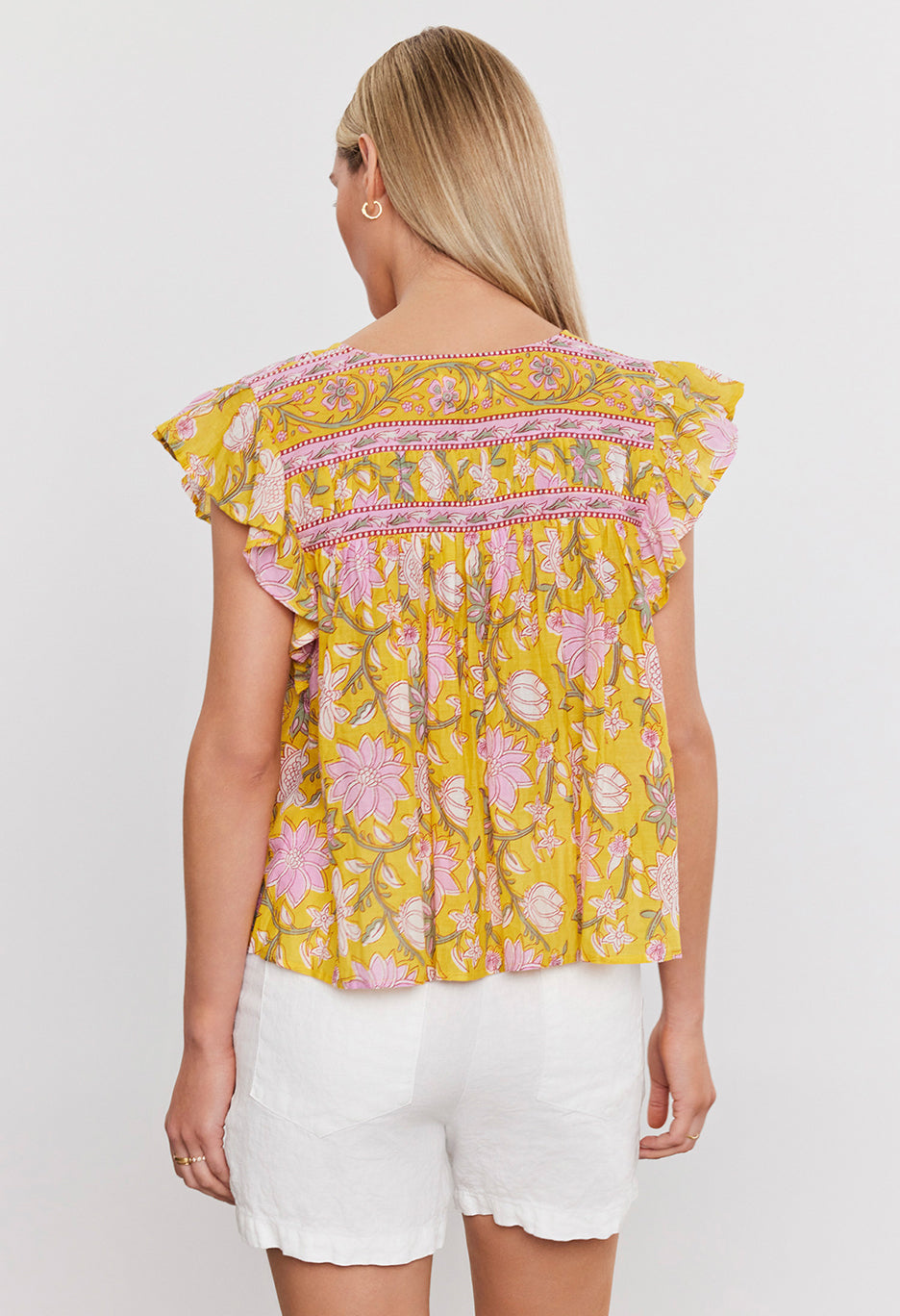 Kenzie Printed Voile Short Sleeve Top