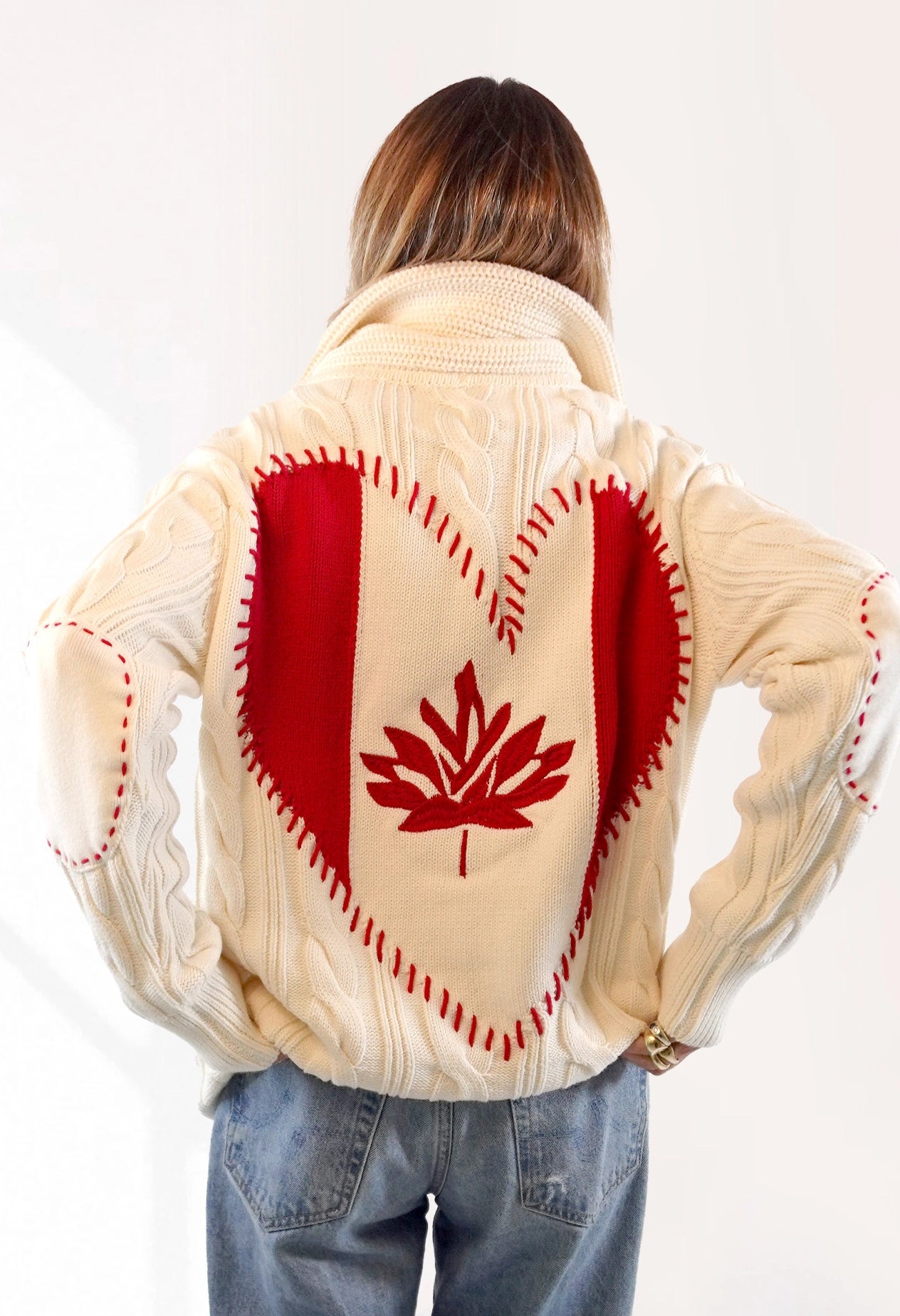 Helen Shawl Canadian Flag Cardigan