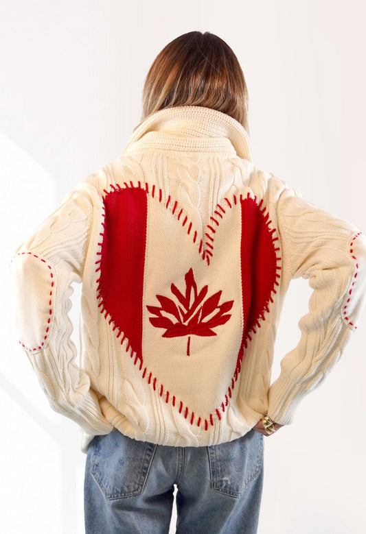 Helen Shawl Canadian Flag Cardigan