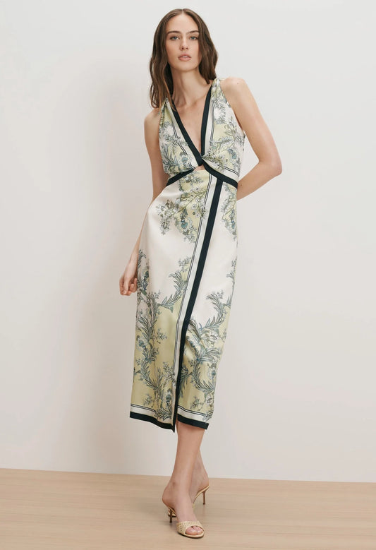 Kaliza Scarf-Print Midi Dress