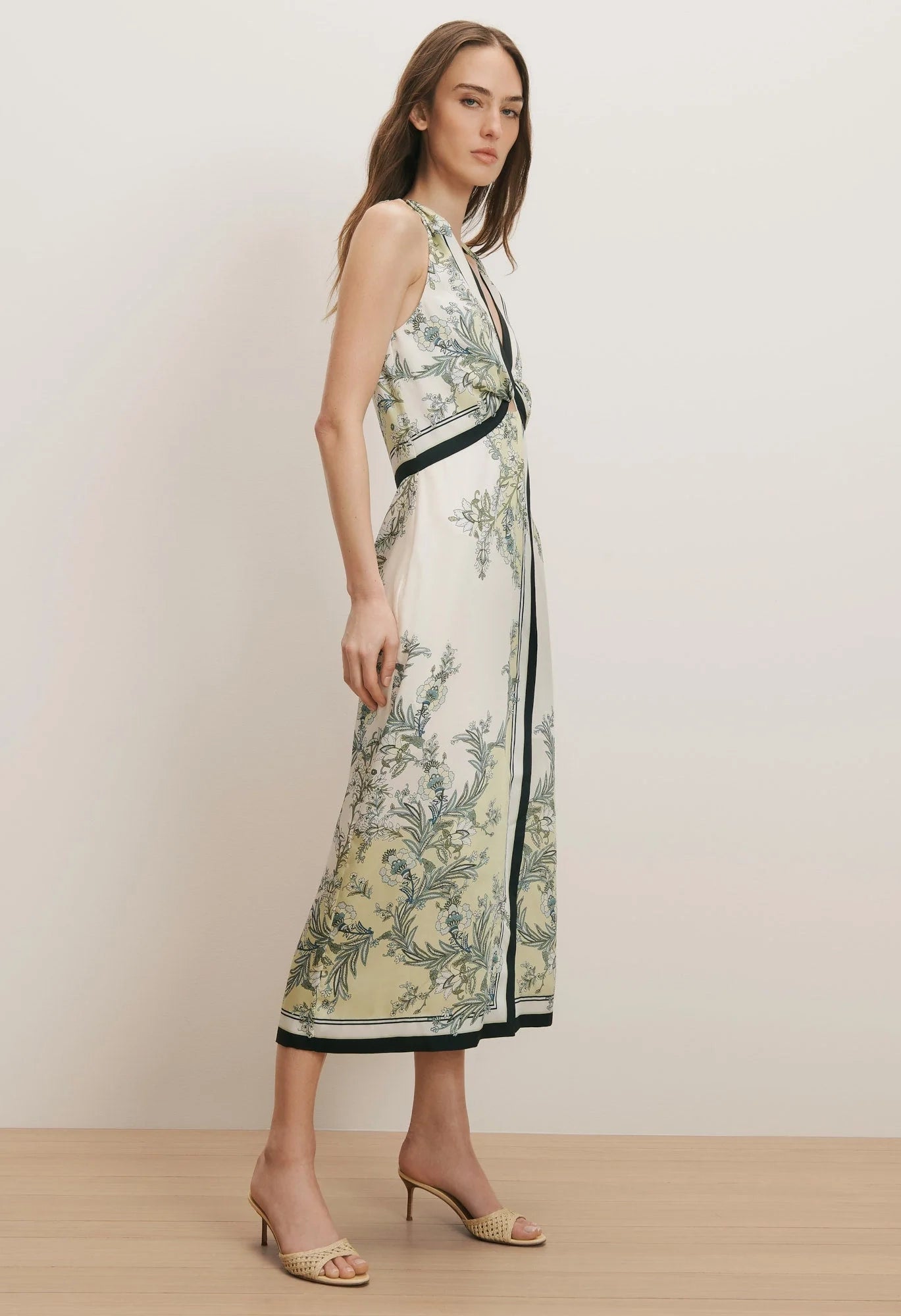 Kaliza Scarf-Print Midi Dress