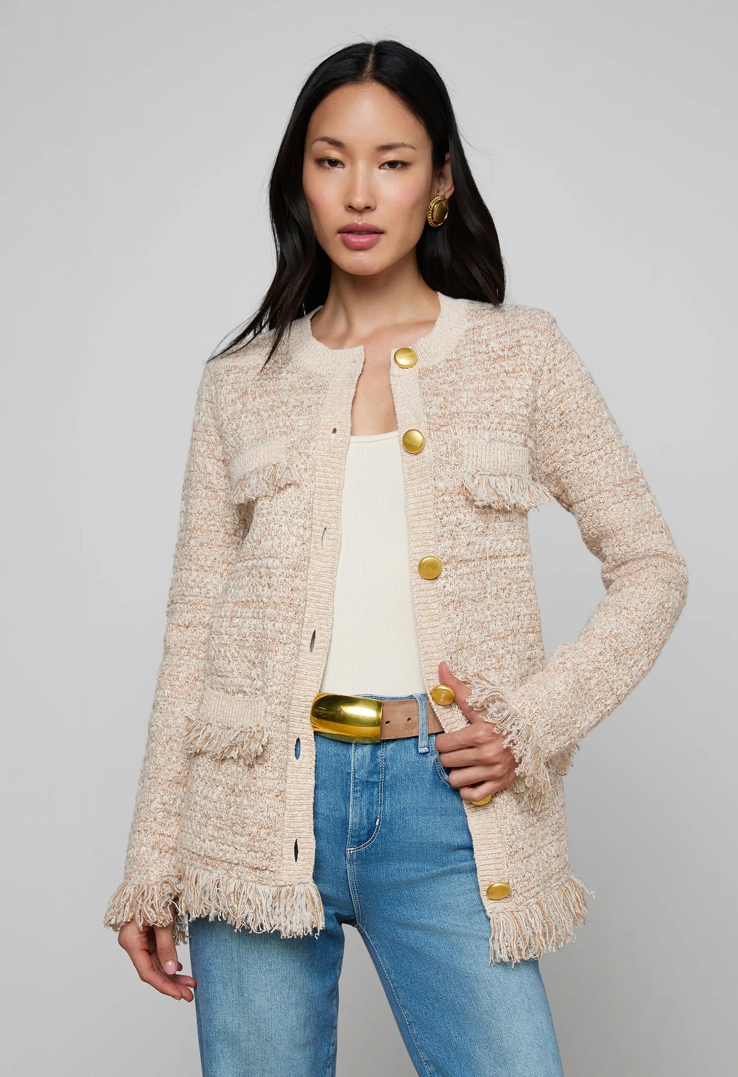Kastoria Fringe Trim Cardigan