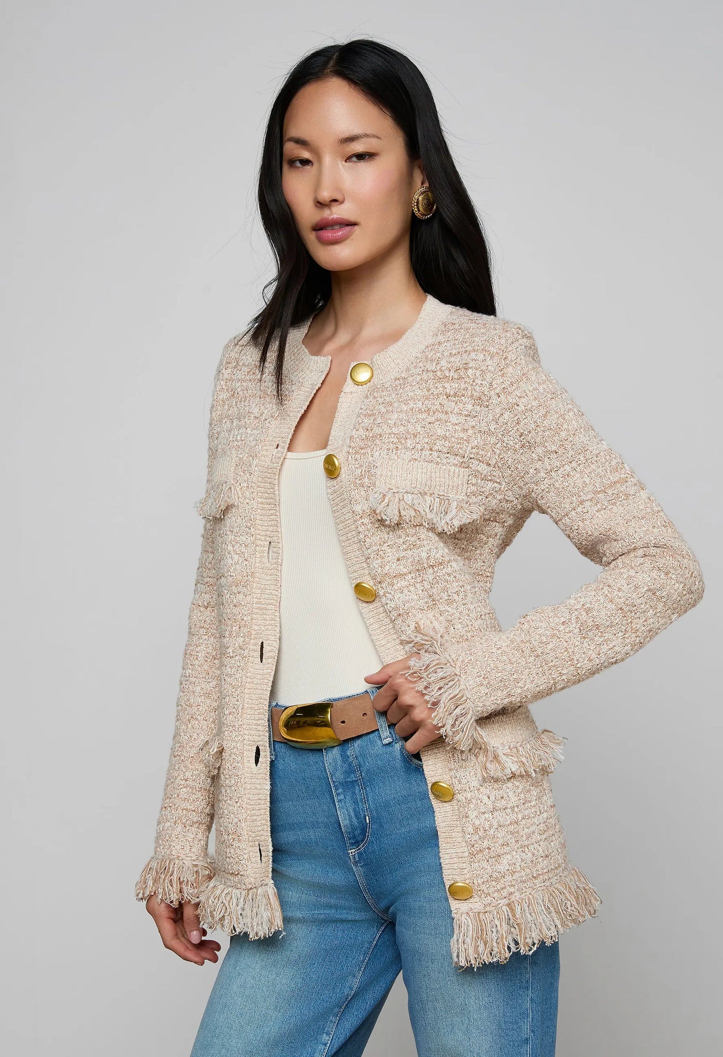 Kastoria Fringe Trim Cardigan