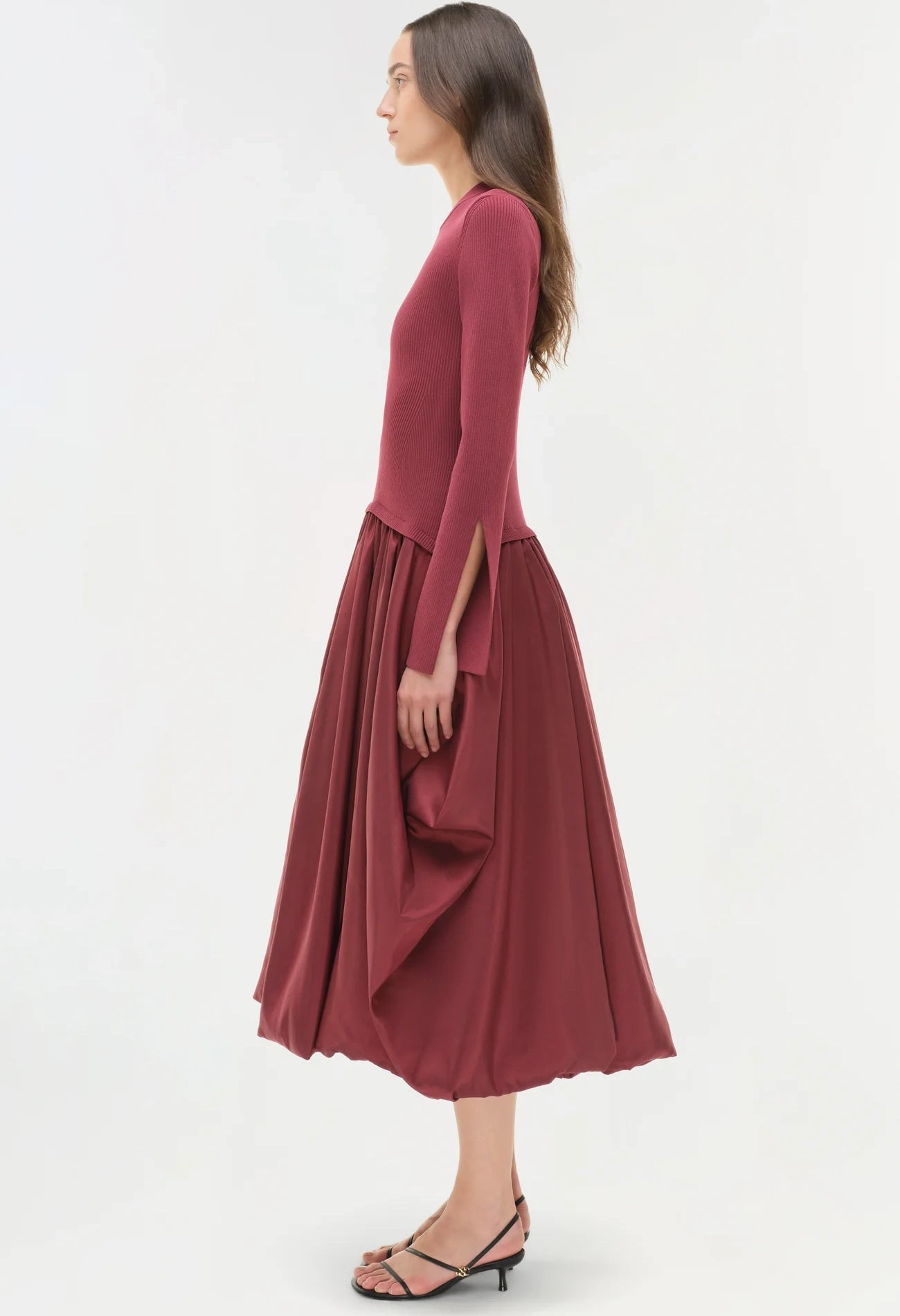Kenlie Taffeta Knit Midi Dress