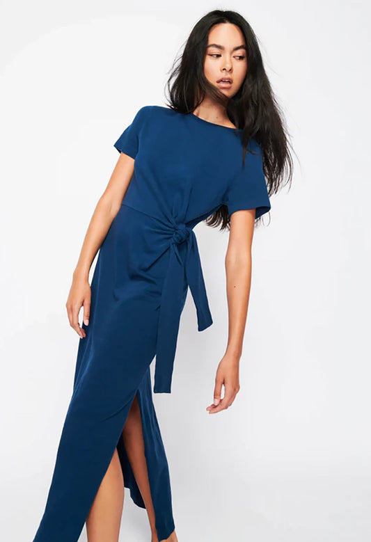 Lavi Tied T-shirt Dress with Slit