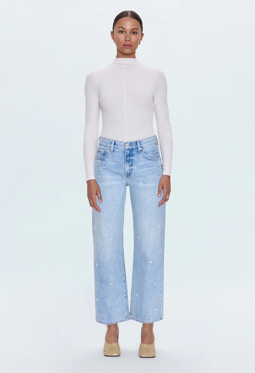 Lexi Mid Rise Bowed Straight