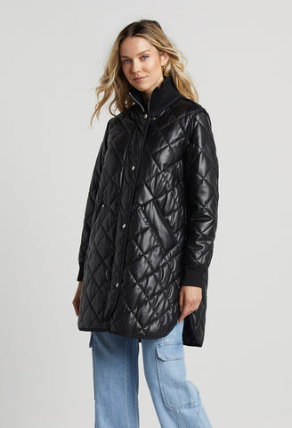 Liberty Vegan Leather Quilted Coat