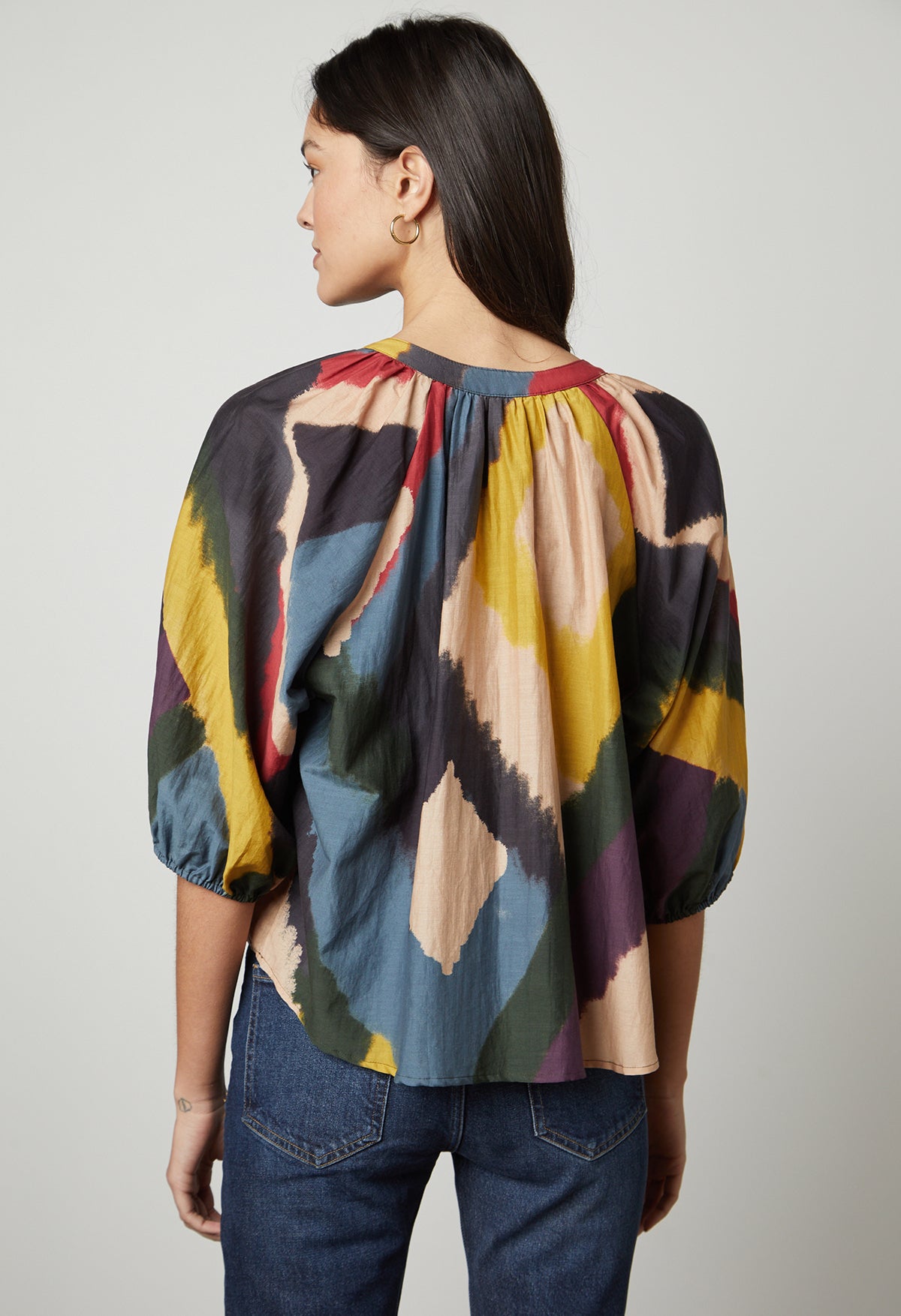 Lizette Printed Silk Cotton Voile Blouse