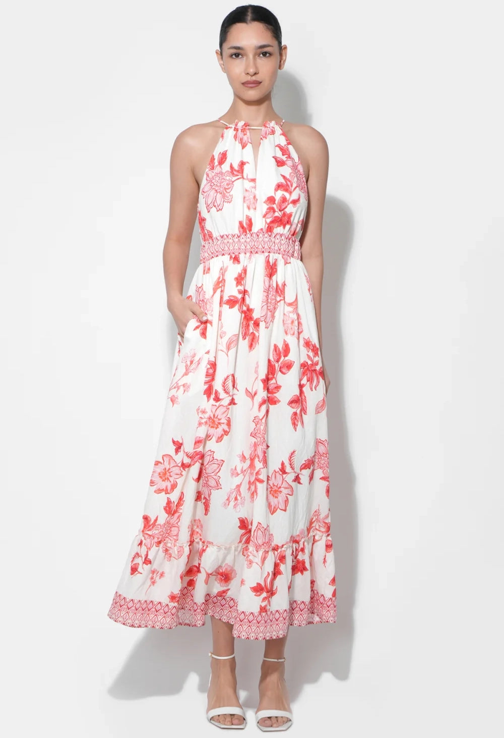 Lucia Printed Halter Maxi Dress