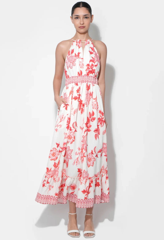 Lucia Printed Halter Maxi Dress
