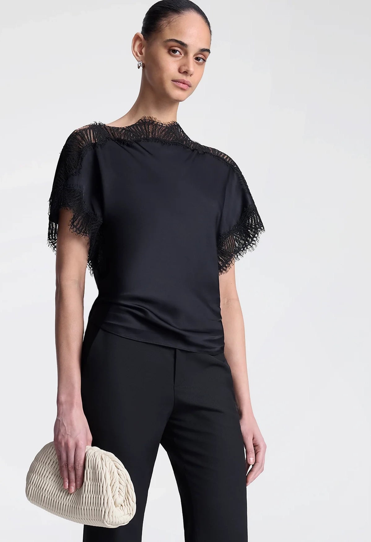 Luna Satin and Lace Top