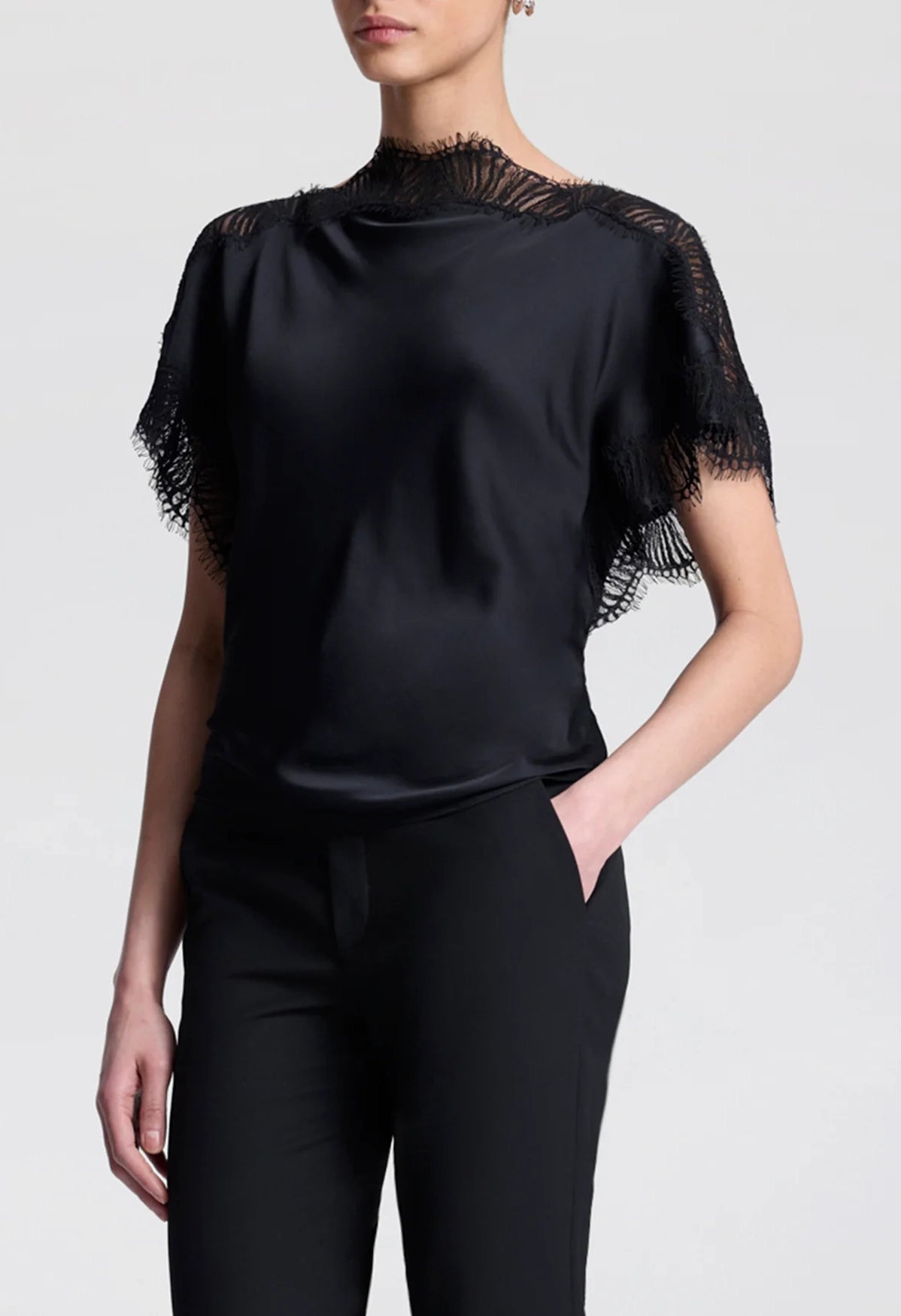 Luna Satin and Lace Top