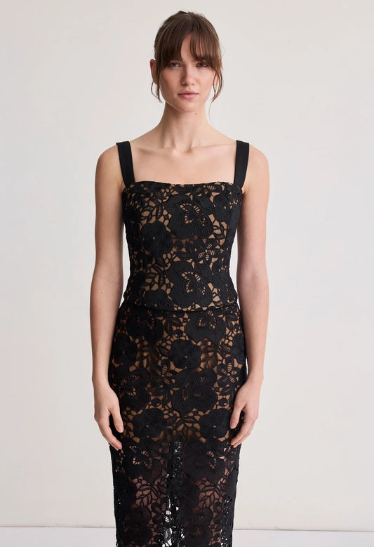 Lace Bustier with Detachable Straps
