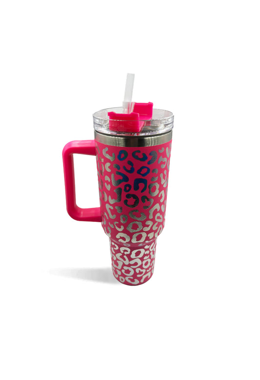 Hot Pink Leopard Tumbler