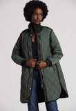 Libby Vegan Leather Trim Quilted Coat