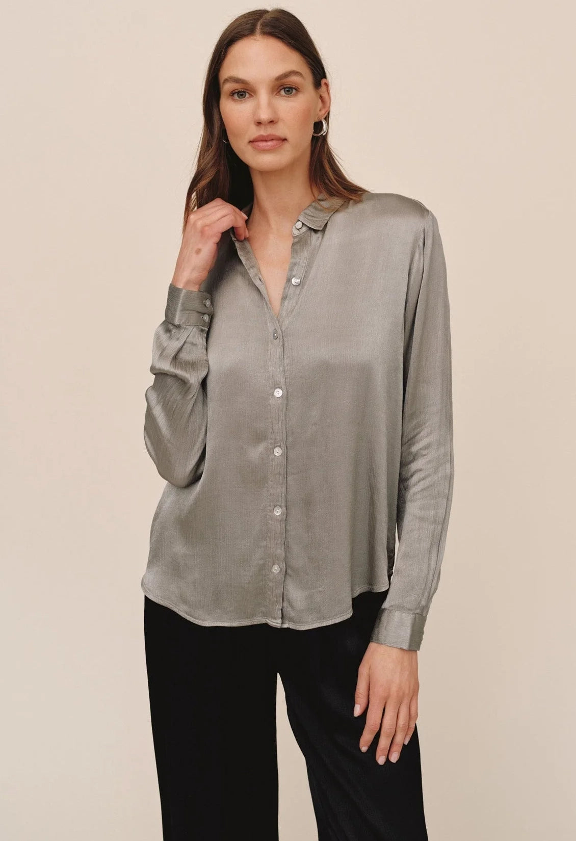 Long Sleeve Clean Button Down Shirt