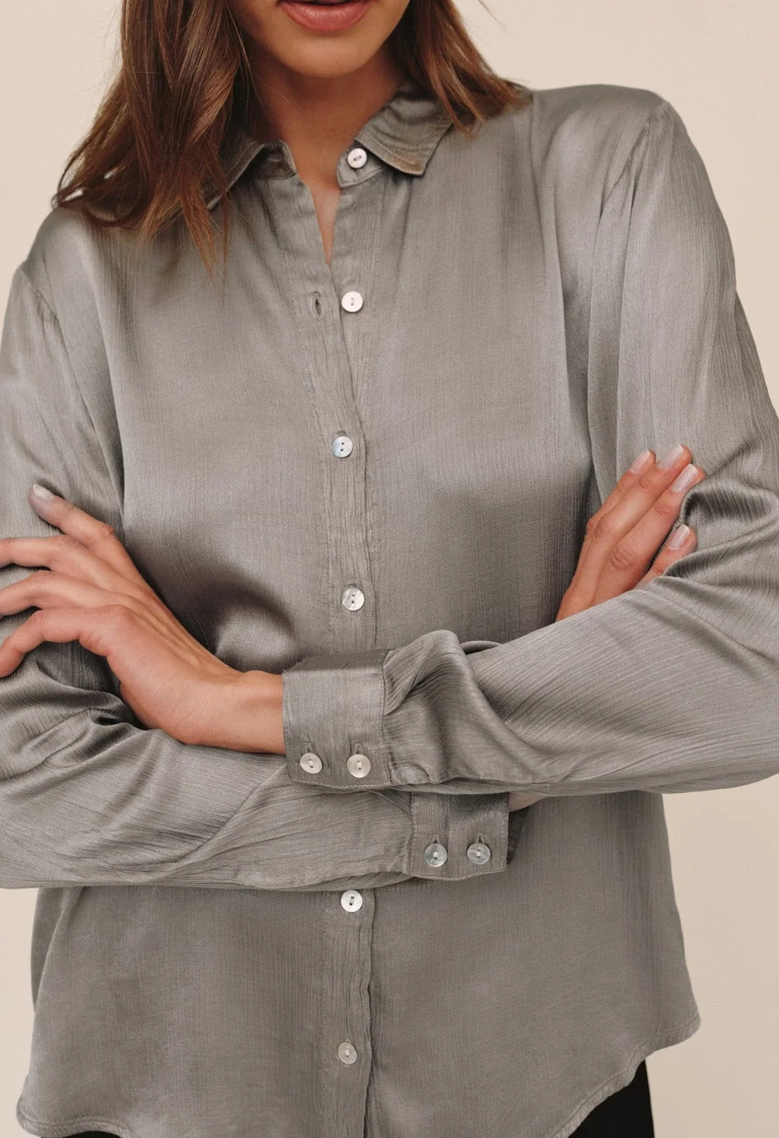Long Sleeve Clean Button Down Shirt