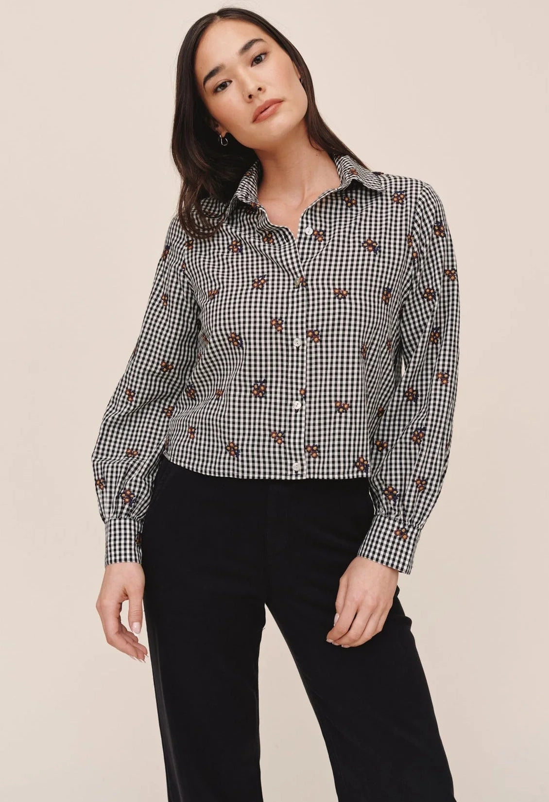Long Sleeve Crop Button Down