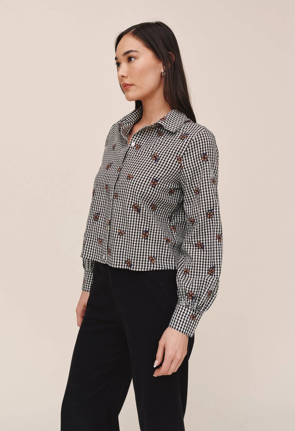 Long Sleeve Crop Button Down