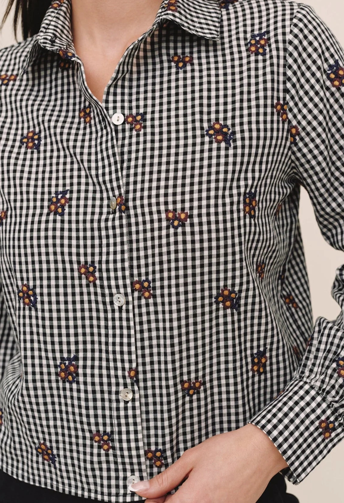 Long Sleeve Crop Button Down