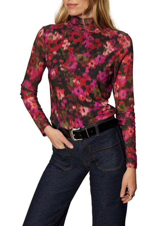 Long Sleeve Mesh Mock