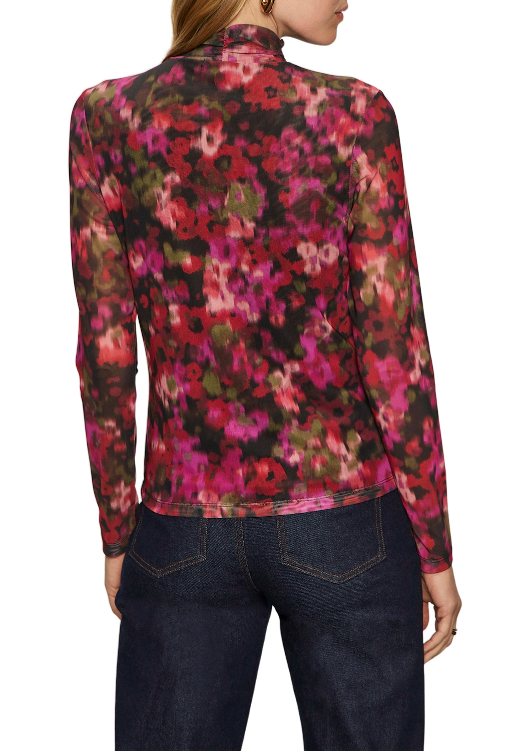 Long Sleeve Mesh Mock