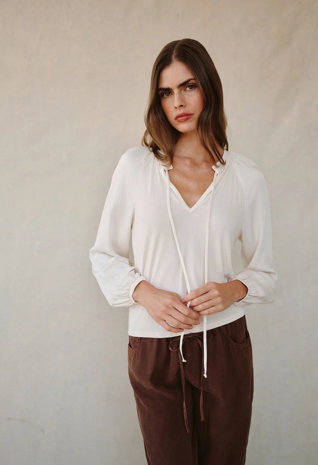 Long Sleeve Raglan Mixed Shirt