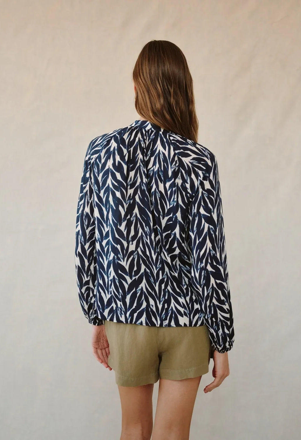 Long Sleeve Shirred Raglan Shirt