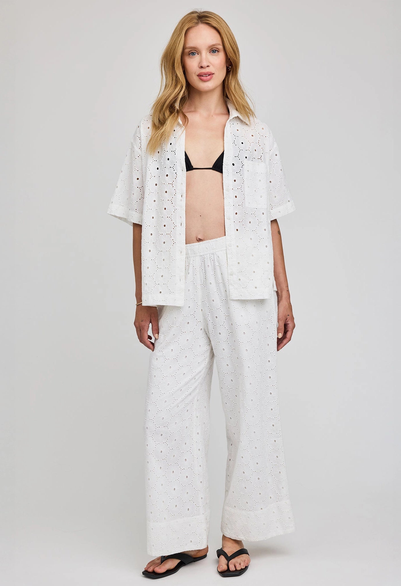 Louisa Eyelet Button Down Shirt