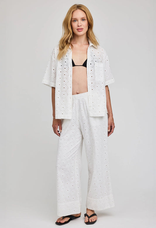 Louisa Eyelet Button Down Shirt