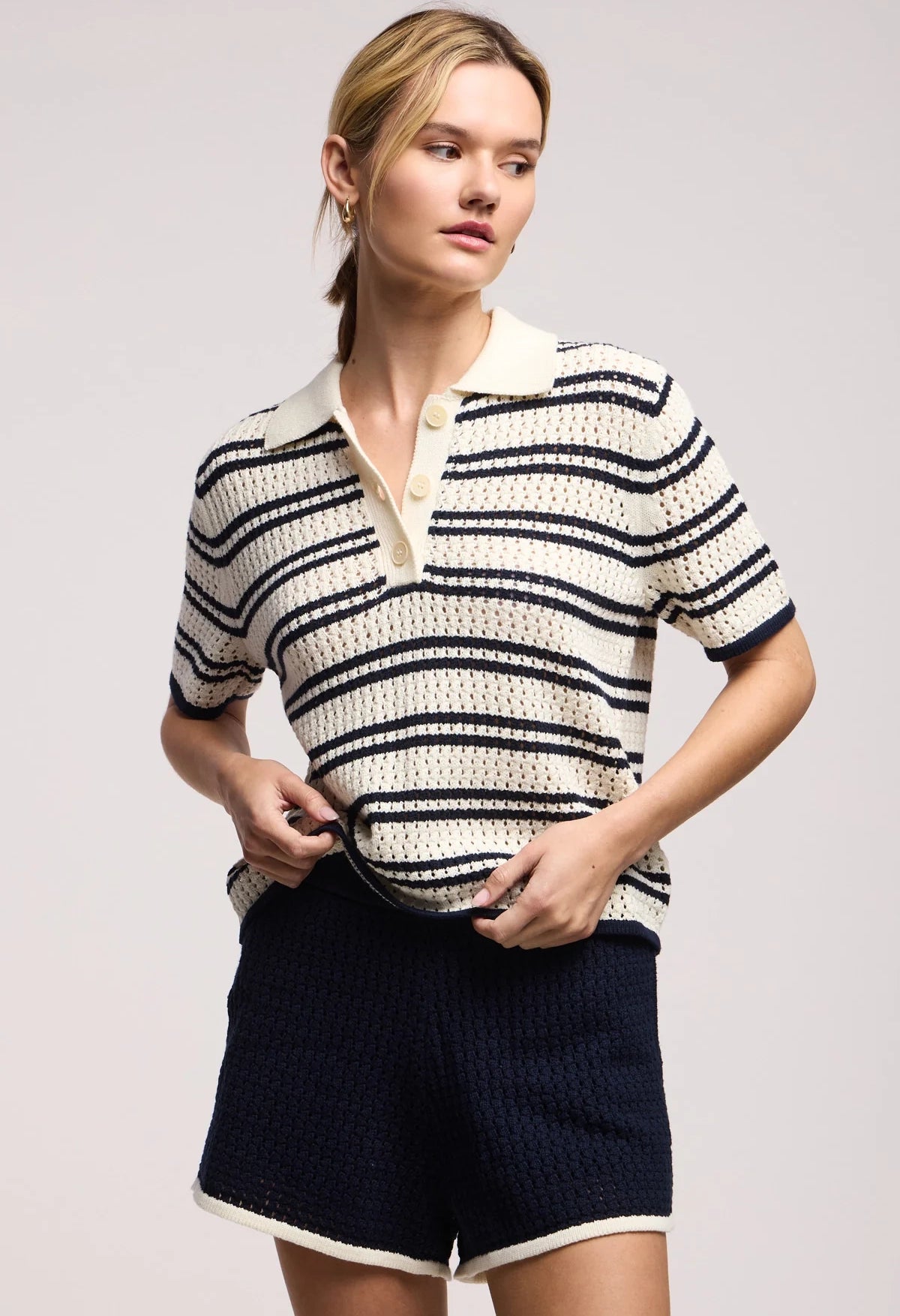 Lumae Mesh Cotton Knits Top