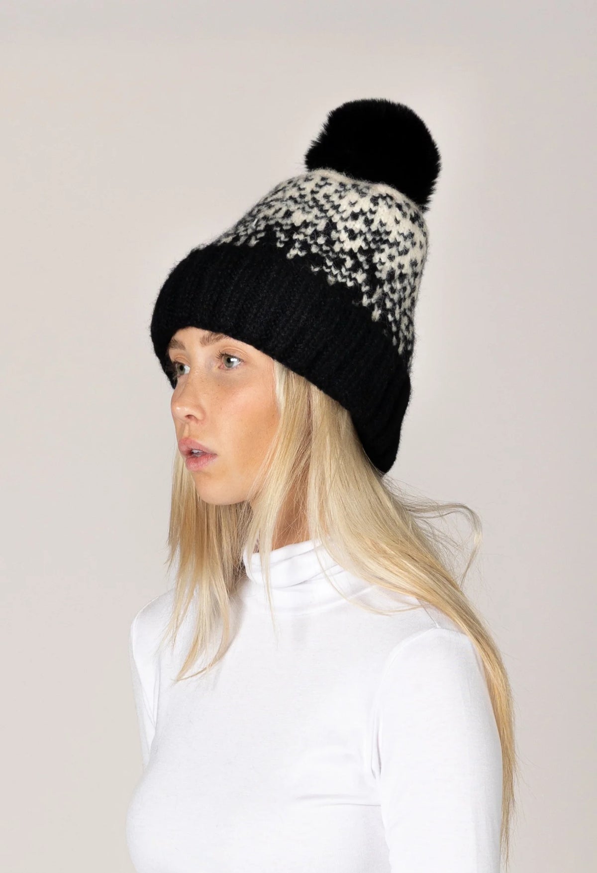 Lined Faux Fur Pom Pom Hat