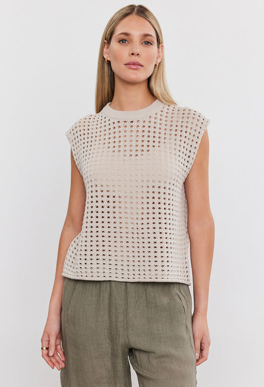 Maison Cotton Cashmere Mesh Top