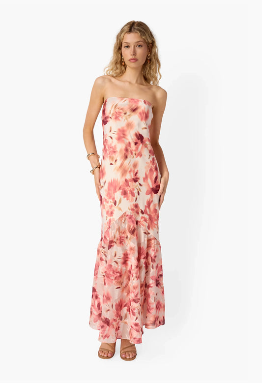 Maristela Strapless Burnout Dress