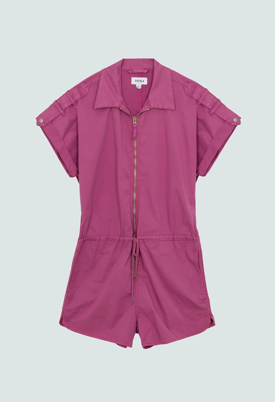 Meg Short Sleeve Zip Front Romper