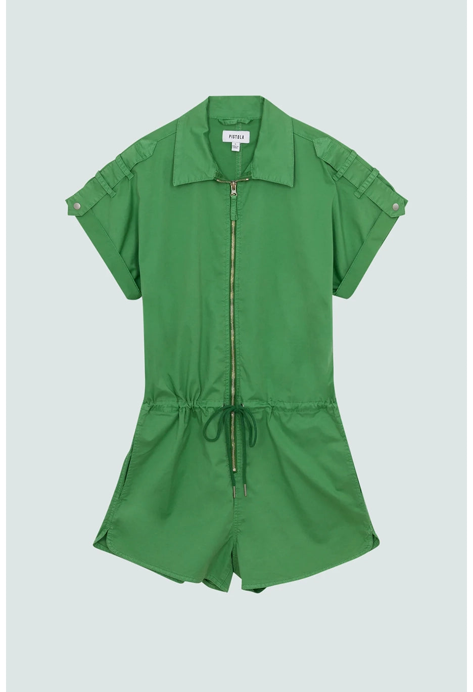 Meg Short Sleeve Zip Front Romper