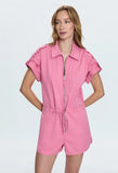 Meg Short Sleeve Zip Front Romper