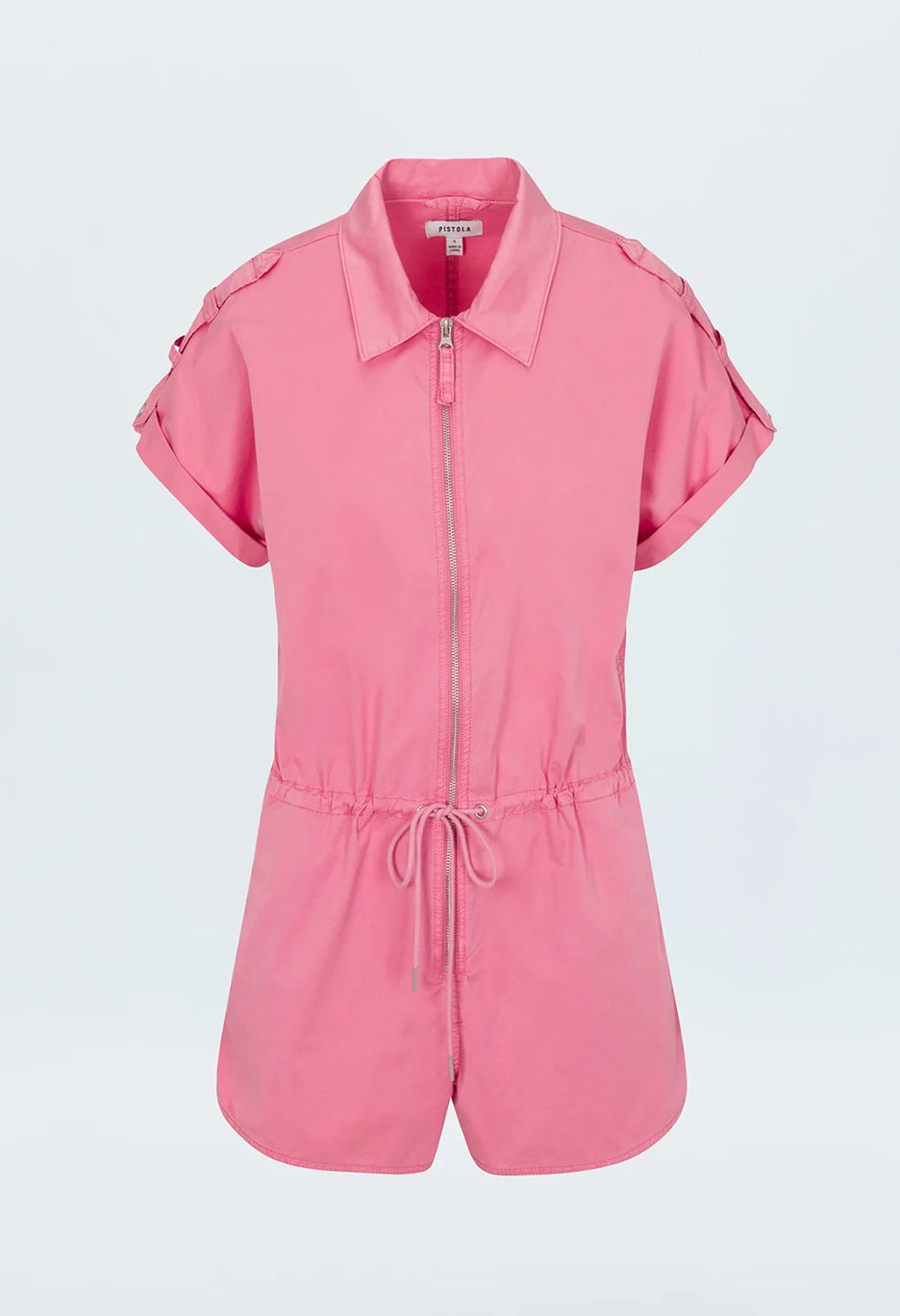 Meg Short Sleeve Zip Front Romper