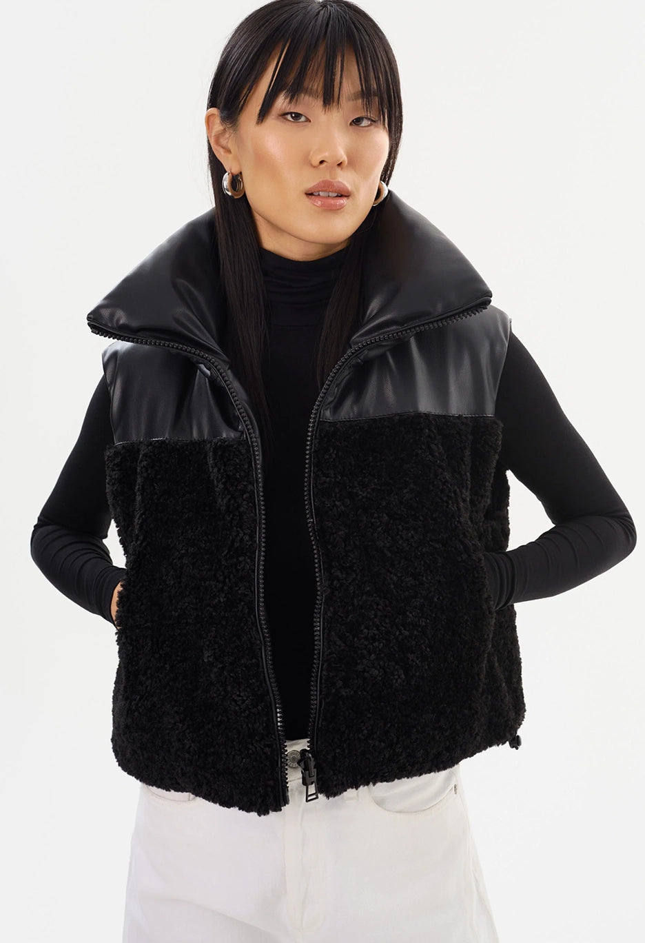 Melicia Faux Leather Reversible Vest