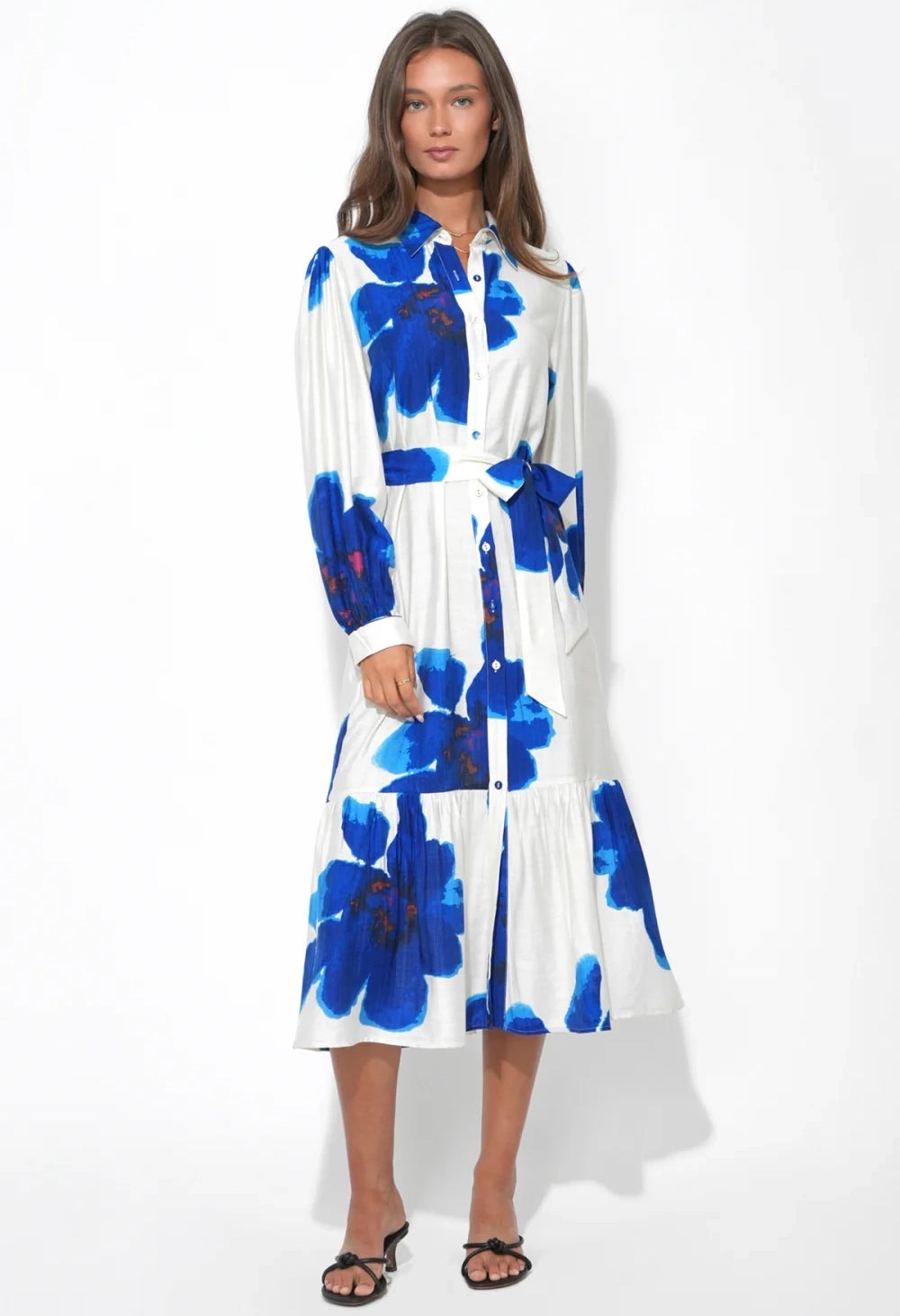 Mila Button Up Printed Floral Dress