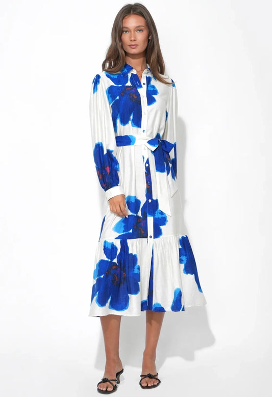 Mila Button Up Printed Floral Dress