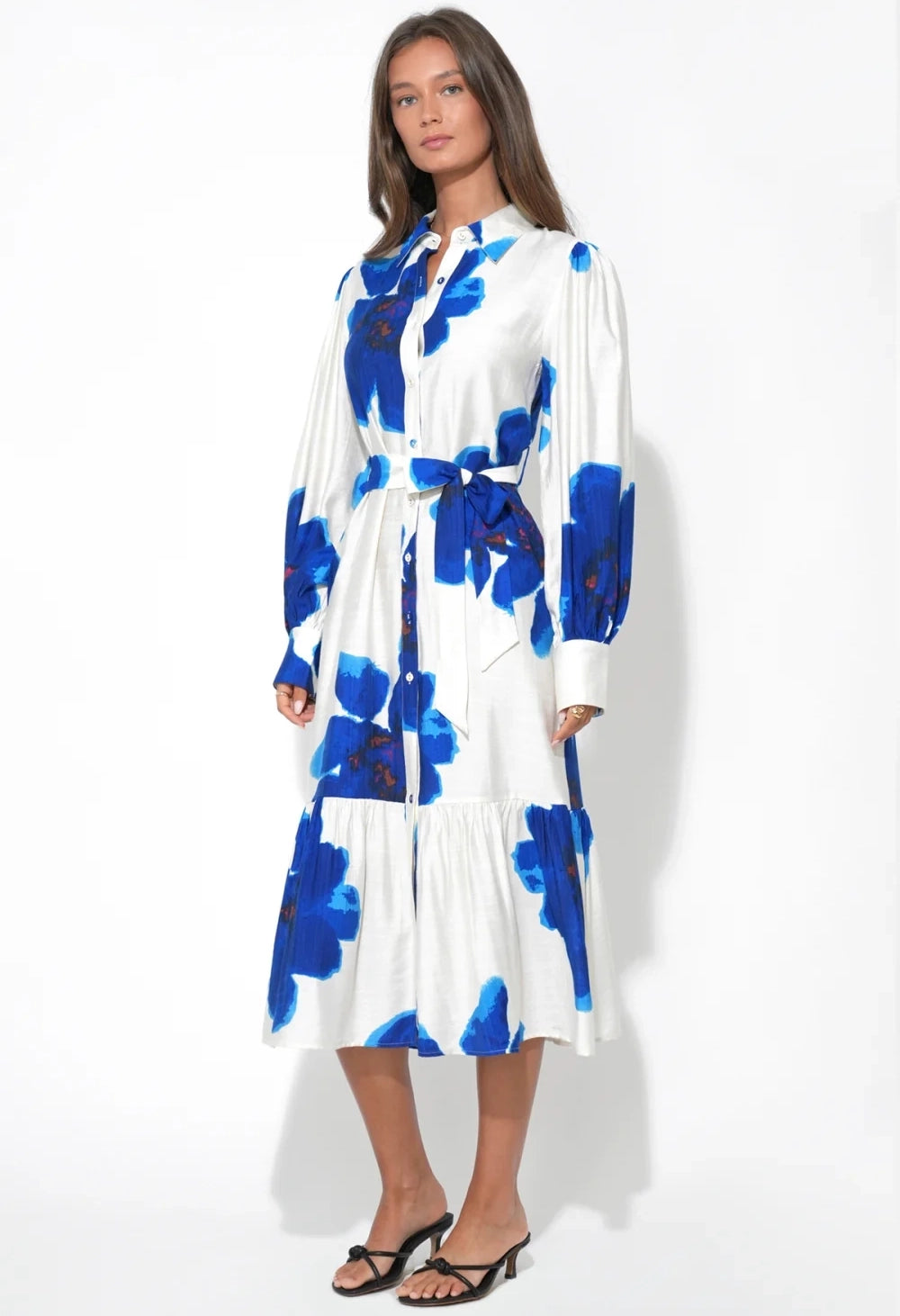 Mila Button Up Printed Floral Dress