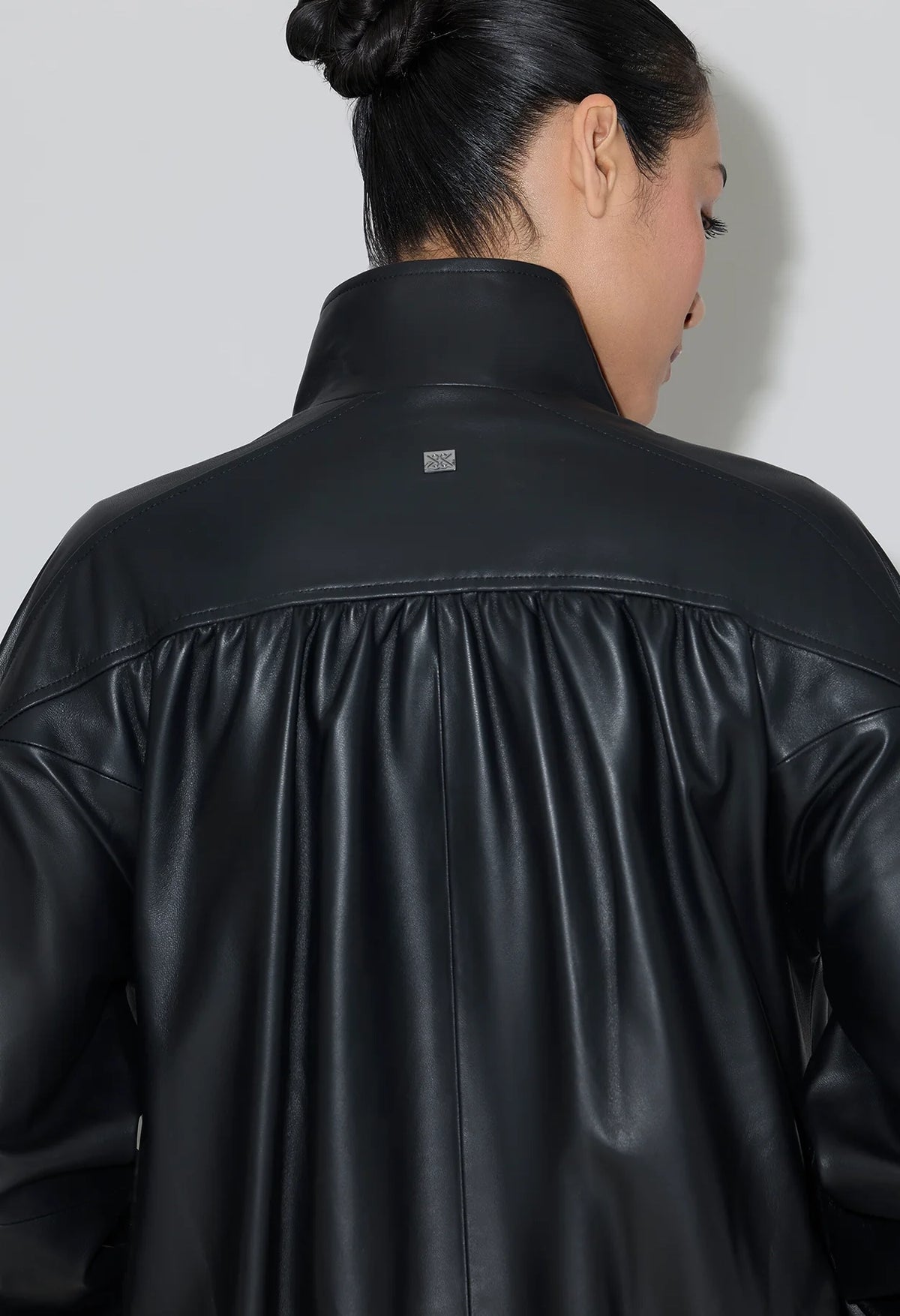 Miu Oversized Bomber Jacket in Leather