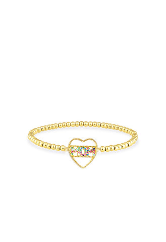 Mom Coloured Crystal Heart Bracelet